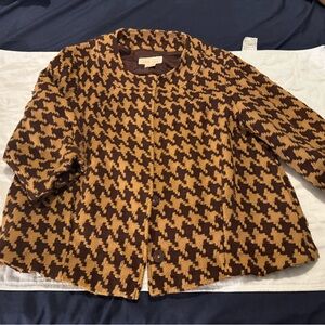 Michael Kors Stylish Brown Houndstooth Women's Jacket